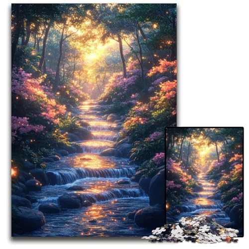 Puzzle für Erwachsene 1000 Teile ZauberwaldBach Unmögliches Puzzle für Erwachsene pädagogisches Denkspiel künstlerische HeimbüroDekoration ab 14 Jahren 1000 Teile (38 x 26 cm) von mowenbingpeng