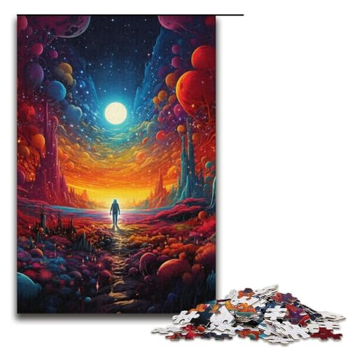 Puzzle für Erwachsene 1000 Teile Zeichnung Fantasie Astronaut Puzzle Spiel Spielzeug lustig 1000 Teile (38 x 26 cm) von mowenbingpeng