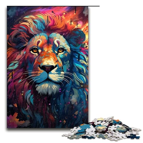 Puzzle für Erwachsene 1000 Teile Zeichnung Tier Löwe Puzzle Lernspiele für Zuhause DIY-Spielzeug tolles Geschenk für Spiele 1000 Teile (75 x 50 cm) von mowenbingpeng