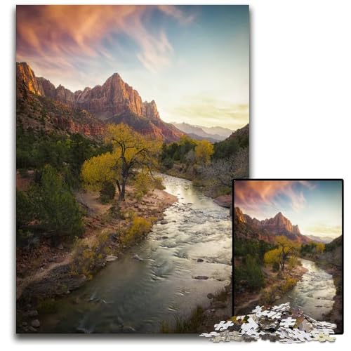 Puzzle für Erwachsene 1000 Teile ZionNationalpark Puzzle für Erwachsene Heimdekoration 1000 Teile (75 x 50 cm) von mowenbingpeng