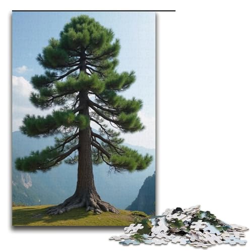 Puzzle für Erwachsene 1000 Teile alte Kiefernfamilie Holzpuzzle Lernspiel Herausforderungsspielzeug 1000 Teile (38 x 26 cm) von mowenbingpeng