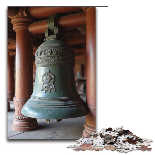 Puzzle für Erwachsene 1000 Teile antike Tempelglocke jedes Teil ist einzigartig – anspruchsvolles Familienspiel 1000 Teile (38 x 26 cm) von mowenbingpeng