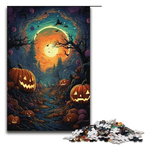 Puzzle für Erwachsene 1000 Teile böses Kürbisgemälde Geburtstagsgeschenk Geschenke für und Teenager ab 14 Jahren 1000 Teile (38 x 26 cm) von mowenbingpeng