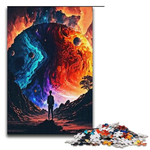 Puzzle für Erwachsene 1000 Teile bunt im Weltraum Puzzlespiele Spielzeug Geschenk geeignet als Schreibtischdekoration 1000 Teile (38 x 26 cm) von mowenbingpeng