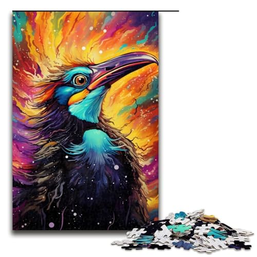 Puzzle für Erwachsene 1000 Teile bunter Vogel Holzpuzzle für Kinder Lernspiel 1000 Teile (75 x 50 cm) von mowenbingpeng