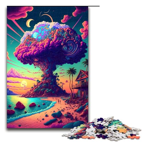 Puzzle für Erwachsene 1000 Teile bunter großer Baum Heimdekoration Puzzle-Spielzeug Geschenk für die ganze Familie 1000 Teile (75 x 50 cm) von mowenbingpeng