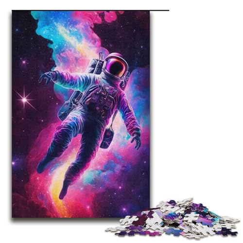 Puzzle für Erwachsene 1000 Teile buntes Astronauten-Familien-Papierpuzzle Lernspiel Herausforderungsspielzeug 1000 Teile (38 x 26 cm) von mowenbingpeng
