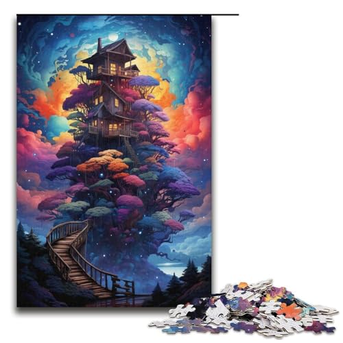 Puzzle für Erwachsene 1000 Teile buntes Baumhaus-Puzzle Geburtstagsgeschenk für Teenager ab 14 Jahren 1000 Teile (38 x 26 cm) von mowenbingpeng