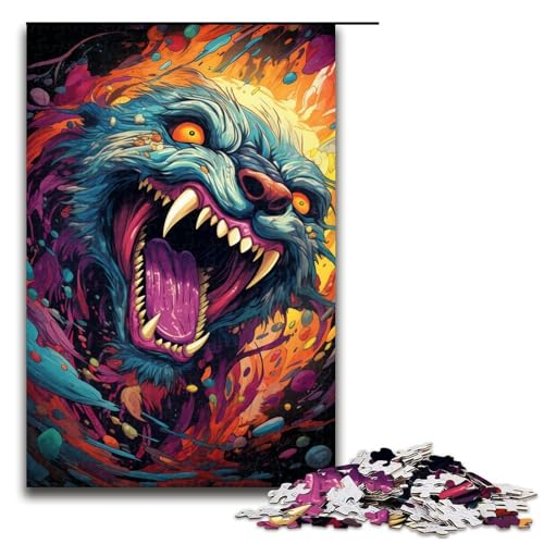 Puzzle für Erwachsene 1000 Teile buntes Tier Holzpuzzle 1000 Teile (75 x 50 cm) von mowenbingpeng