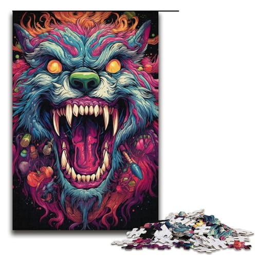 Puzzle für Erwachsene 1000 Teile buntes Tier-Puzzle Holzpuzzle Lernspiel Herausforderungsspielzeug 1000 Teile (38 x 26 cm) von mowenbingpeng