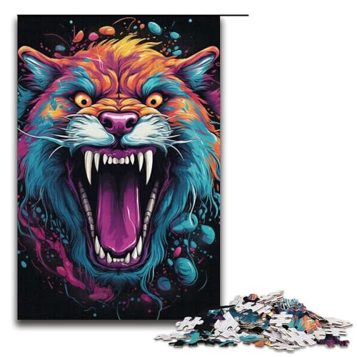 Puzzle für Erwachsene 1000 Teile buntes Tier-Puzzle Holzpuzzle Lernspiel Herausforderungsspielzeug 1000 Teile (38 x 26 cm) von mowenbingpeng
