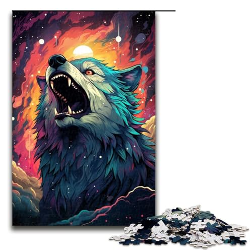 Puzzle für Erwachsene 1000 Teile buntes Wolf-Puzzle Lernspiele für Zuhause DIY-Spielzeug tolles Geschenk für Spiele 1000 Teile (75 x 50 cm) von mowenbingpeng