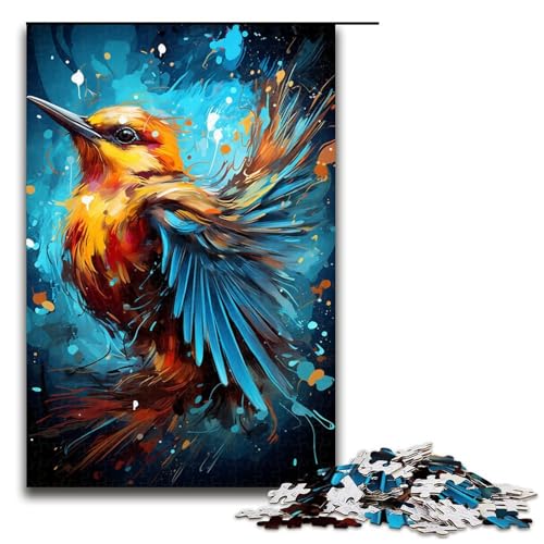 Puzzle für Erwachsene 1000 Teile exotisch bunt Blauvogel und Blumen Puzzle Lernspiele für Zuhause DIY-Spielzeug tolles Geschenk für Spiele 1000 Teile (75 x 50 cm) von mowenbingpeng