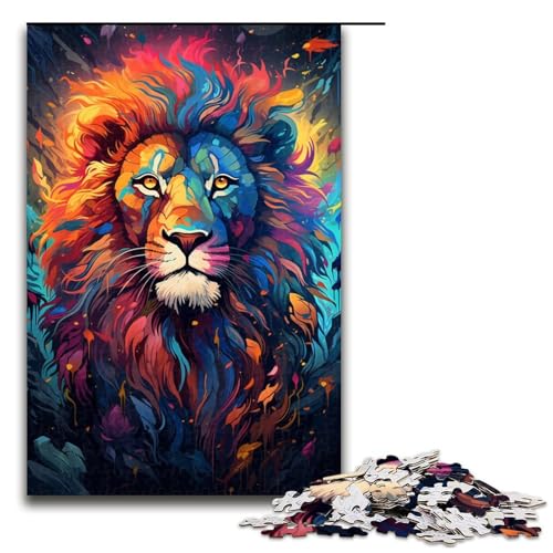 Puzzle für Erwachsene 1000 Teile exotische Bunte Löwenfamilie Holzpuzzle Lernspiel Herausforderungsspielzeug 1000 Teile (75 x 50 cm) von mowenbingpeng