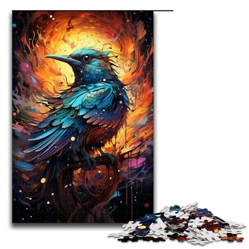 Puzzle für Erwachsene 1000 Teile exotischer bunter Vogel Holzpuzzle für Kinder Lernspiel 1000 Teile (75 x 50 cm) von mowenbingpeng