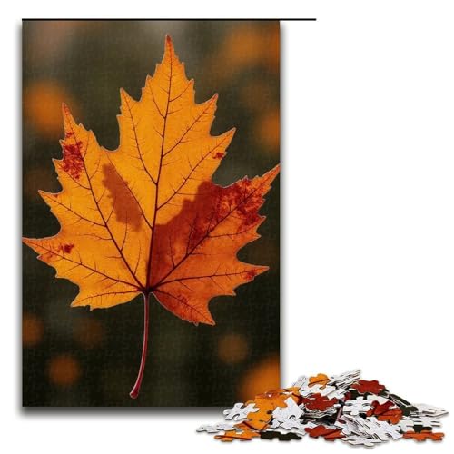 Puzzle für Erwachsene 1000 Teile fallende Blätter Holzpuzzle 1000 Teile (75 x 50 cm) von mowenbingpeng
