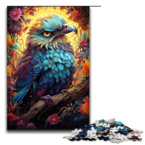 Puzzle für Erwachsene 1000 Teile farbenfroh Psychedelischer Elementarvogel Heimdekoration Puzzle-Spielzeug Geschenk für die ganze Familie 1000 Teile (75 x 50 cm) von mowenbingpeng