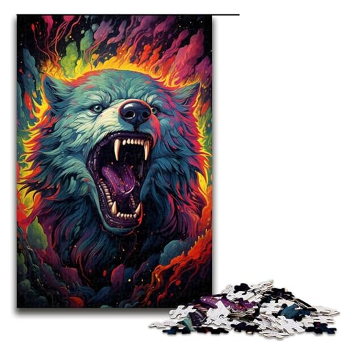 Puzzle für Erwachsene 1000 Teile farbenfroh psychedelisch Neon-Eisbär Puzzle Spiele Spielzeug Geschenk geeignet als Schreibtischdekoration 1000 Teile (75 x 50 cm) von mowenbingpeng