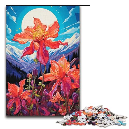 Puzzle für Erwachsene 1000 Teile farbenfrohe Bezaubernde Blumen Puzzlespiel Spielzeug lustig 1000 Teile (38 x 26 cm) von mowenbingpeng
