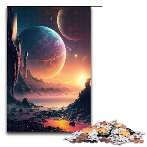 Puzzle für Erwachsene 1000 Teile farbenfrohe Fantasielandschaft Puzzlespiele Spielzeug Geschenk geeignet als Schreibtischdekoration 1000 Teile (75 x 50 cm) von mowenbingpeng