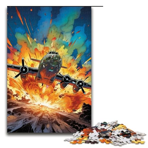 Puzzle für Erwachsene 1000 Teile farbenfrohe psychedelische Kriegsflugzeuge Puzzlespiele Spielzeug Geschenk geeignet für die Schreibtischdekoration 1000 Teile (75 x 50 cm) von mowenbingpeng