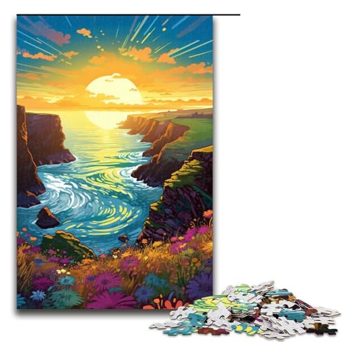 Puzzle für Erwachsene 1000 Teile farbenfrohe psychedelische Landschaft Lernspiele für Zuhause DIY-Spielzeug tolles Geschenk für Spiele 1000 Teile (75 x 50 cm) von mowenbingpeng