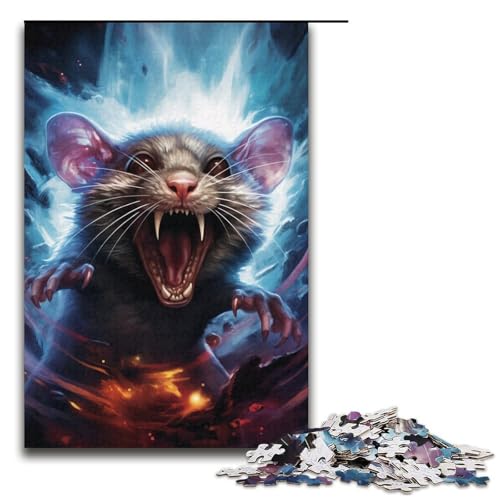 Puzzle für Erwachsene 1000 Teile farbenfrohe psychedelische Maus Puzzlespiel lustiges Spielzeug 1000 Teile (38 x 26 cm) von mowenbingpeng