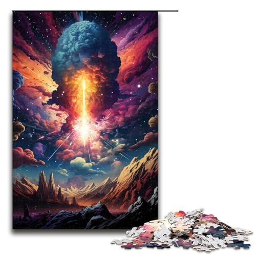 Puzzle für Erwachsene 1000 Teile farbenfrohe psychedelische Silberne Landschaft Geburtstagsgeschenk für Teenager ab 14 Jahren 1000 Teile (75 x 50 cm) von mowenbingpeng