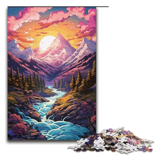 Puzzle für Erwachsene 1000 Teile farbenfrohe wunderschöne Berge Puzzlespiele Spielzeug Geschenk geeignet für die Schreibtischdekoration 1000 Teile (38 x 26 cm) von mowenbingpeng