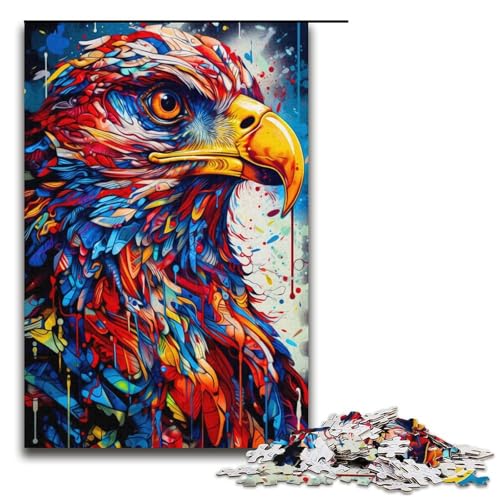 Puzzle für Erwachsene 1000 Teile farbenfrohes Adler-Puzzle Geburtstagsgeschenk für Teenager ab 14 Jahren 1000 Teile (38 x 26 cm) von mowenbingpeng