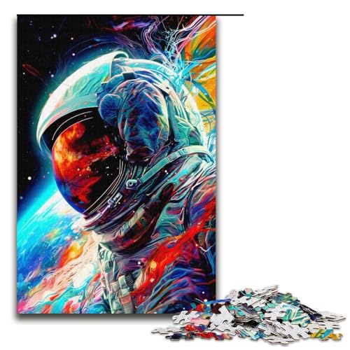 Puzzle für Erwachsene 1000 Teile farbenfrohes Astronauten-Puzzle Heimdekoration Spielzeug Geschenk für die ganze Familie 1000 Teile (38 x 26 cm) von mowenbingpeng