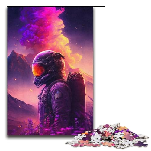 Puzzle für Erwachsene 1000 Teile farbenfrohes Astronauten-Weltraum-Puzzle Spiele Spielzeug Geschenk geeignet als Schreibtischdekoration 1000 Teile (38 x 26 cm) von mowenbingpeng