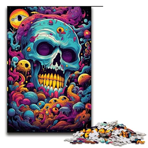 Puzzle für Erwachsene 1000 Teile farbenfrohes Kunstmonster Holzpuzzle für Kinder Lernspiel 1000 Teile (75 x 50 cm) von mowenbingpeng