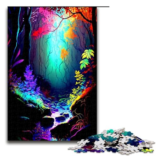 Puzzle für Erwachsene 1000 Teile farbenfrohes Wald-Puzzle Geburtstagsgeschenk für Teenager ab 14 Jahren 1000 Teile (75 x 50 cm) von mowenbingpeng