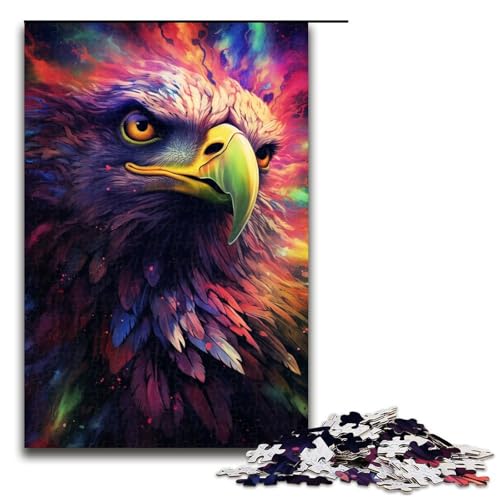Puzzle für Erwachsene 1000 Teile farbenfrohes psychedelisches Adler-Puzzle Geburtstagsgeschenk für Teenager ab 14 Jahren 1000 Teile (75 x 50 cm) von mowenbingpeng