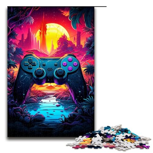 Puzzle für Erwachsene 1000 Teile farbenfrohes psychedelisches Griffpuzzle Holzpuzzle Lernspiel Herausforderungsspielzeug 1000 Teile (75 x 50 cm) von mowenbingpeng