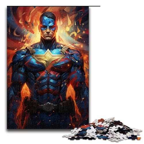Puzzle für Erwachsene 1000 Teile farbenfrohes psychedelisches Heldenmuster zum Zusammenbauen hilft dem Gehirn süchtig machendes Spielzeug zur Förderung der Geduld 1000 Teile (75 x 50 cm) von mowenbingpeng
