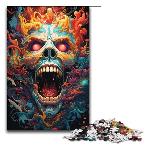 Puzzle für Erwachsene 1000 Teile farbenfrohes psychedelisches Monster-Puzzle Lernspiele für Zuhause DIY-Spielzeug tolles Geschenk für Spiele 1000 Teile (38 x 26 cm) von mowenbingpeng