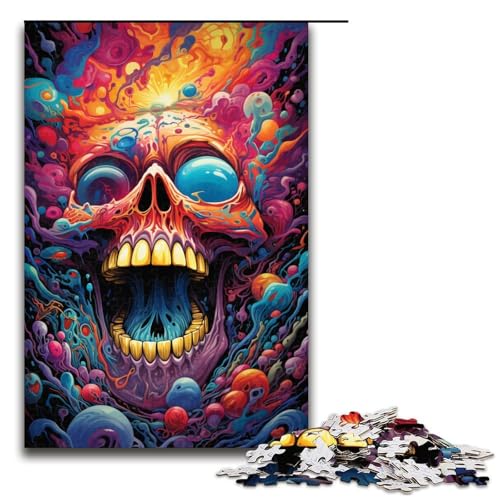 Puzzle für Erwachsene 1000 Teile farbenfrohes psychedelisches Monster-Puzzle Lernspiele für Zuhause DIY-Spielzeug tolles Geschenk für Spiele 1000 Teile (75 x 50 cm) von mowenbingpeng