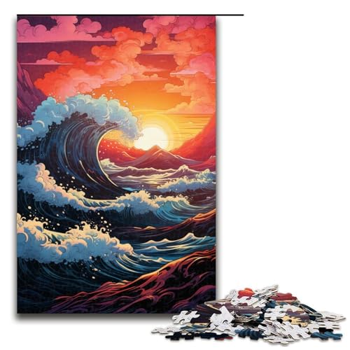 Puzzle für Erwachsene 1000 Teile farbenfrohes psychedelisches Ozean-Puzzle Spiele Spielzeug Geschenk geeignet für die Schreibtischdekoration 1000 Teile (75 x 50 cm) von mowenbingpeng
