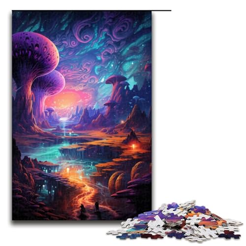 Puzzle für Erwachsene 1000 Teile farbenfrohes psychedelisches Ozeanwelt-Puzzle Lernspiele für Zuhause DIY-Spielzeug tolles Geschenk für Spiele 1000 Teile (75 x 50 cm) von mowenbingpeng