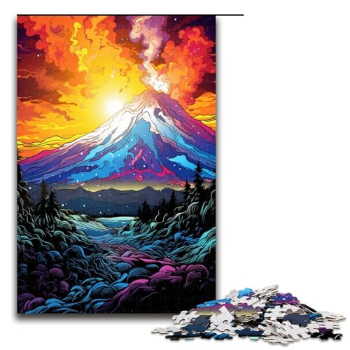 Puzzle für Erwachsene 1000 Teile farbenfrohes psychedelisches Vatnajökull-Nationalpuzzle Geburtstagsgeschenk für Teenager ab 14 Jahren 1000 Teile (75 x 50 cm) von mowenbingpeng