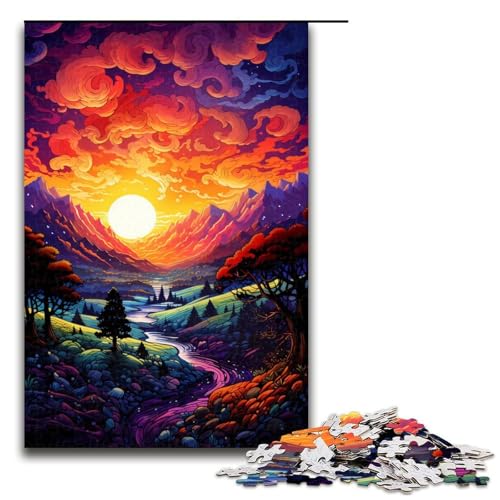 Puzzle für Erwachsene 1000 Teile farbenfrohes und fantastisches Sonnenuntergangsspektakel Puzzlespiele Spielzeug Geschenk geeignet für die Schreibtischdekoration 1000 Teile (75 x 50 cm) von mowenbingpeng