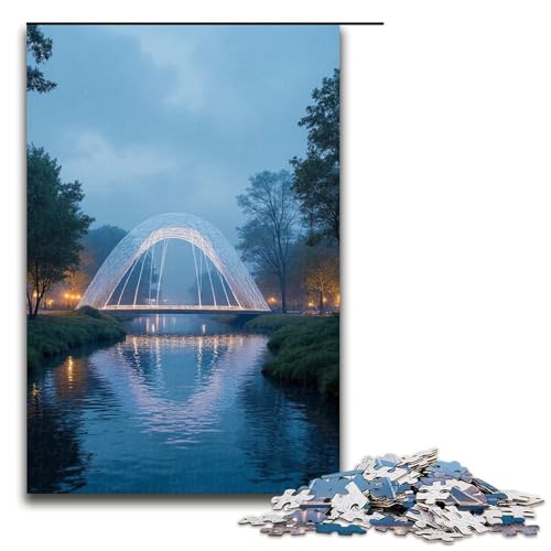 Puzzle für Erwachsene 1000 Teile fließende Wasserbrücke () unmögliches Puzzle Familienspiel Stressabbau schwierige Herausforderung 1000 Teile (75 x 50 cm) von mowenbingpeng