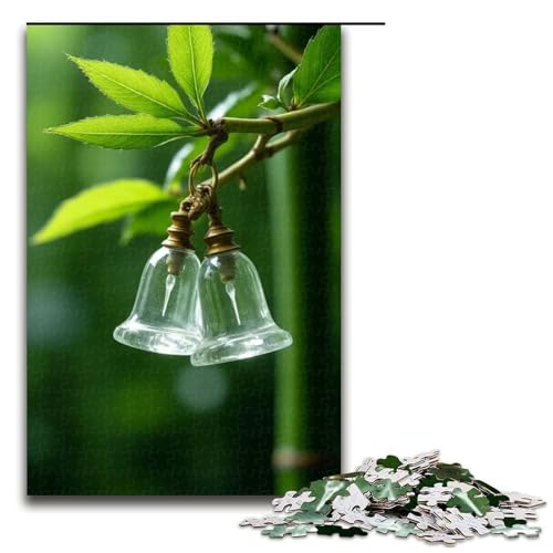 Puzzle für Erwachsene 1000 Teile grüne Bambusglocken Puzzle Lernspiele für Zuhause DIY-Spielzeug tolles Geschenk für Spiele 1000 Teile (75 x 50 cm) von mowenbingpeng