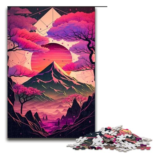 Puzzle für Erwachsene 1000 Teile japanische geometrische Neonkunst Heimdekoration Puzzle-Spielzeug Geschenk für die ganze Familie 1000 Teile (75 x 50 cm) von mowenbingpeng