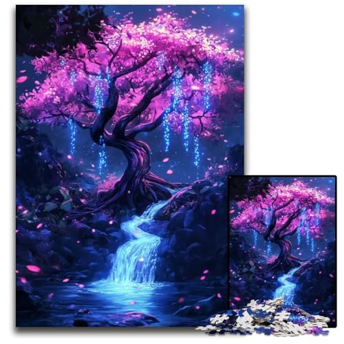 Puzzle für Erwachsene 1000 Teile japanischer rosa Blumenbaum unmögliches Puzzle für Erwachsene pädagogisches Denkspiel künstlerische HeimbüroDekoration ab 14 Jahren 1000 Teile (75 x 50 cm) von mowenbingpeng