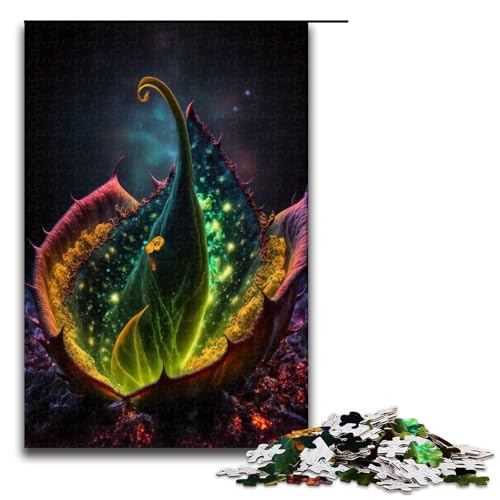 Puzzle für Erwachsene 1000 Teile kosmische Fleischfresser-Sukkulentenfamilie Holzpuzzle Lernspiel Herausforderungsspielzeug 1000 Teile (75 x 50 cm) von mowenbingpeng