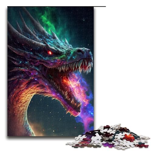 Puzzle für Erwachsene 1000 Teile kosmischer Drache Schlangenkönig Puzzlespiel lustiges Spielzeug 1000 Teile (75 x 50 cm) von mowenbingpeng