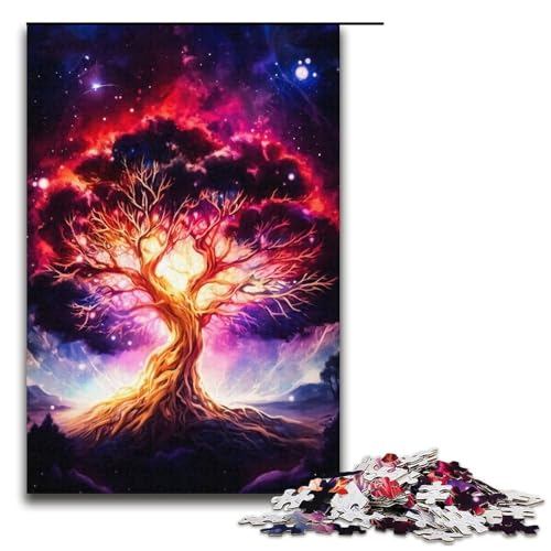 Puzzle für Erwachsene 1000 Teile kosmischer Lebensbaum Geburtstagsgeschenk für Teenager ab 14 Jahren 1000 Teile (38 x 26 cm) von mowenbingpeng